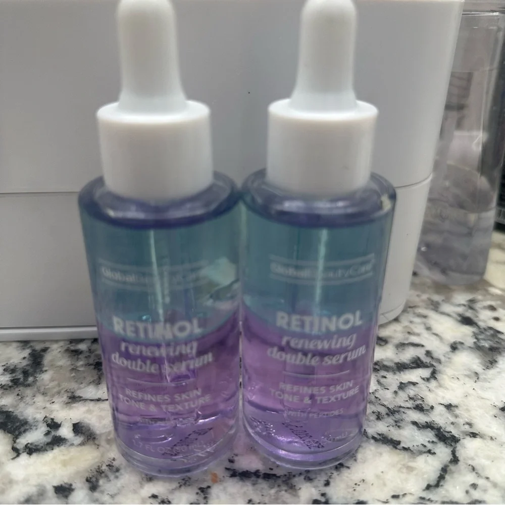 Global Beauty Care Retinol Renewing Double Serum with Peptides, 1.7 fl oz 50 ML